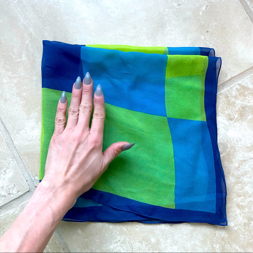 Green And Blue Silk Square Scarf